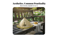 Sun Protection Conical Bamboo Hat Traditional Design Pointed Bamboo Hat water-resistant Woven headwearwear Handmade for entertainers, Outdoor Workers, Stage Performances, Gardening, Cultural ventilation fabrics, Photo Shoots