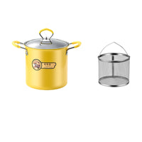 Frying Pot with Basket Non-Stick Deep Fryer Pot Fryer with Basket Removable Cookware Countertop for Home Cooks, Kitchen