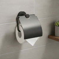 Toilet Tissue Holder with Shelf Compact Bathroom Accessory Hardware Modern for Hotel
