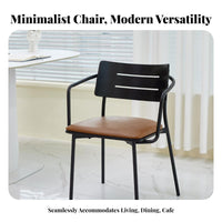 Modern Design Upholstered Armchair with Wooden Frame Minimalist Aesthetic Upholstered Frame Armchair Ergonomic rearrest Dining Chair for Cafe Owners, Homeowners, Interior Designers, Living Room, Restaurant, Lounge Area, perusing alcove