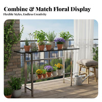 Heavy-Duty Stainless Steel Flower Rack Rust-Proof Tiered Plant Shelf Waterproof Tiered Plant Stand Easy to Assemble for Gardeners, Apartment Dwellers, Homeowners, Balcony, Living Room, Outdoor, Indoor
