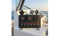 LED 6 Gang Switch Panel 12V Switch Panel with USB Charger Waterproof Pre-Wired for Boaters, RV Owners, DIYers, RVs, Trucks