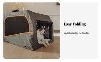 Portable Foldable Fabric Pet Crate Lightweight pet Transport Box Ventilated Mesh openings Dog Kennel Water-Resistant Base for Cat Owners, Travelers, Car Travel, veterinary Visits, holiday, Outdoors
