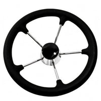 Marine Steering Wheel PU rimed 5 Spoke Boat Wheel Textured Surface Watercraft Part