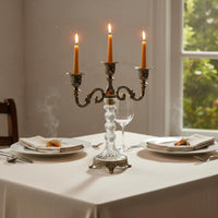 Crystal Pillar Candelabra Luxury Quality Vintage Candlestick Rhinestone Embellished Home Decoration for Holiday Events, Mantelpiece