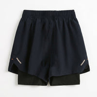 Running Shorts Womens with Double Layer Design, Quick Dry Polyester Spandex Blend, Stretchy Athletic Wear
