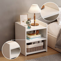 Bedside Cabinet with Shelves Space-Saving Nightstand with Shelves Compact Bedside Table for Bedroom, Small Areas