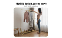 Rolling Clothes Rack with Shelf Easy to Move Wheeled Clothes Rail with Shelf On Casters Minimalist Design for Homeowners