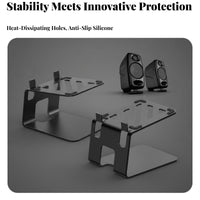 Anti-Resonance Studio Monitor Stand Shock Absorption Desktop Speaker Stand 5° Inclined Design Monitor Speaker Riser Non-Slip for Music Producers, Audiophiles, Gamers, Home Office, Gaming Room