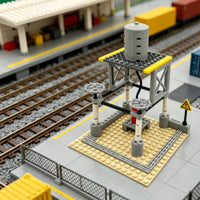 Tan Baseplate Fuel Loading Scene Cylindrical Tank Brick-Built Fuel Scene Gray Platform
