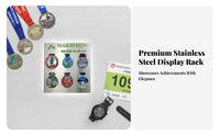 Endurance Event Medal Display Stainless Steel Desktop Medal Display Stand Tabletop Home Decor Decoration for Cyclists, Runners, Desk, Living Room