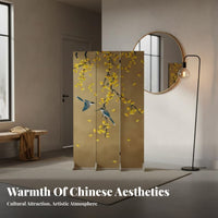 Chinese Aesthetic Multi-Panel Folding Screen Foldable Design 4-Panel Folding Divider Movable Room Partition Portable for Apartment Dwellers, Screenice Workers, Business Owners, Bedroom, Entrance Hall, Restaurant, Visual Background