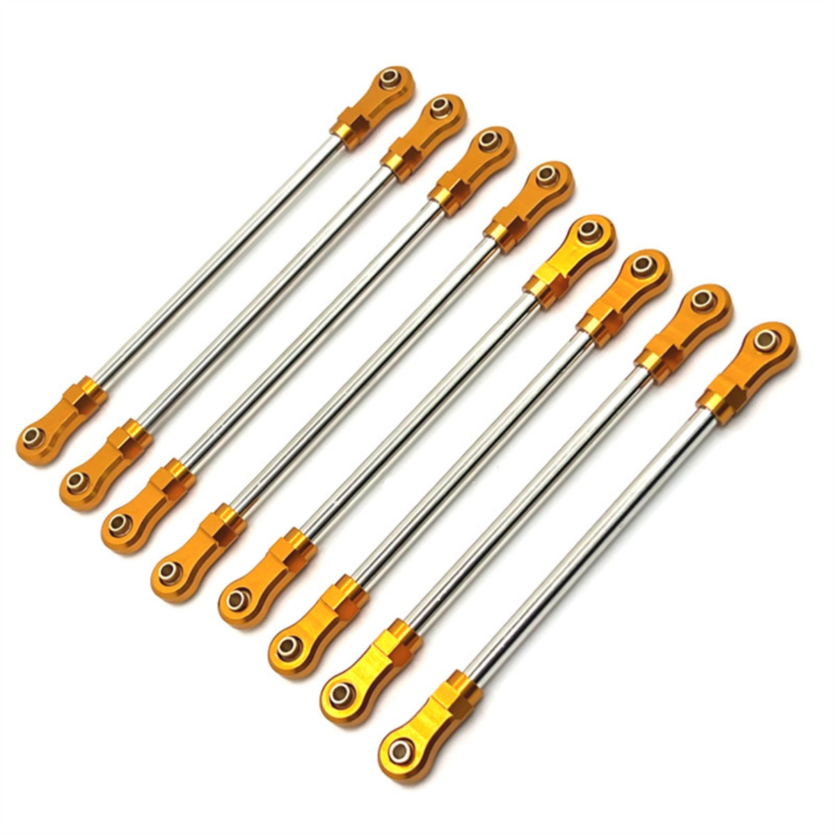 8 Pieces RC Linkage Set with Metal Ends Adjustable Tie Rod Kit Shiny Link Rod for Hobbyists