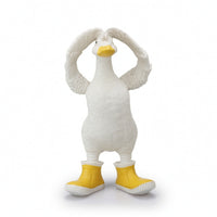 Duck Statue with Boots Playful Duck Sculpture with Rain Boots Weather-Resistant