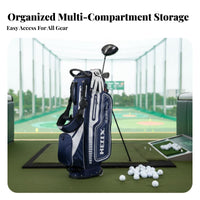 Golf Stand Bag with Wheels Large Capacity Retractable Athletic Gear Carrier Bag Double Shoulder Straps