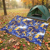Outdoor Rug and Picnic Blanket for Travel, Waterproof Picnic Blanket and Beach Mat, Foldable Polyester Camping Mat with Handle