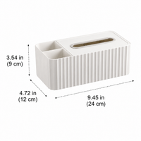 Ivory Tissue Box Organizer, Pull-Type Tissue Box with Spring, Modern Minimalist Kitchen Tissue Holder, 24x12x9cm PET