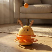 Domed Ball Track Cat Toy Self-Righting Bunny Cat Toy Cartoon Face Pet Accessory Glossy