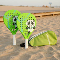 Kids Coastal Paddleball Racket Lightweight Carbon Fiber Beach Racket Easy Control Children's Panda Graphic Paddle for Beginners, Outdoor, Playground