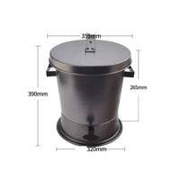 Briquette Extinguishing Bucket Commercial Lidded Metal Briquette Bucket Side Handles Ash Container for Restaurant