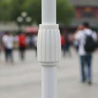 Adjustable Length Telescopic Flagpole Lightweight Telescoping Flagpole Long-Lasting PVC Material Handheld Flag Stick Decorative Golden Ball Top for Parades, Travel