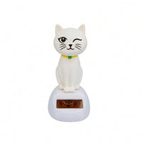 Cute Solar Dancing Cat Adorable Solar Bobblehead Lightweight Dancing Cat Figure Playful for Office Desk