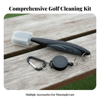 Carabiner Clip Golf Club Cleaning Brush Ergonomic Handle Golf Club Brush Safeguarding Head Cover for Golfers, Fathers, Driving Range
