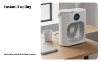 Portable Air Chiller Misting Function Mini Air Conditioner Fan 3 Speeds Desktop Cooling Fan for Students, Office Workers, Bedroom, Dorm Room