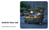 Realistic Rock Texture Rockery Water Fountain Nature-Inspired Design Cascading Water Fountain Creates Peaceful Ambiance Weather-Resistant for Feng Shui Enthusiasts, Balcony, Patio, Office Lobby