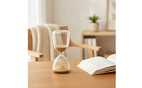 Minimalist Glass Hourglass Decorative Hourglass with Sand Clear Sand Clock Timer Transparent for Desk, Home Office, Bookshelf