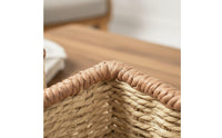 Paper Rope Woven Basket Handwoven Desktop Sundries Organizer Versatile Imitation Rattan Snack Tray for Living Room, Dresser Top, Washroom Counter