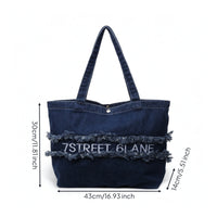 Denim Tote Bag Soft Tote Purse Versatile for Shopping, School
