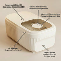 Large Rice Storage Container, Airtight Food Storage Bin, Kitchen Storage, Grain Storage Container, Cereal Storage Bin for Kitchen, Rice Bucket