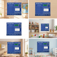 Math Calendar Pocket Chart Elementary Preschool Math Calendar Multi-Functional Classroom Pocket Chart for Young Children