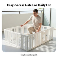 Anti-Escape Lock Indoor Dog Playpen Expandable Design Plastic Puppy Playpen Easy Installation Indoor Dog Pen with Door Non-Slip Suction Cups for Small Dogs, Young Dogs, Balcony, Living Room