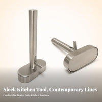 Manual Use Oval Press Mold Smooth Finish Stainless Steel Press Cylindrical Handle Meat Pressing Mold Easy to Clean
