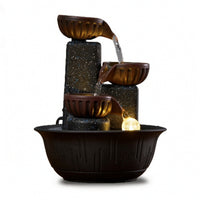 3-Tier Desktop Water Feature Small Tabletop Water Feature with Tranquil for Desk