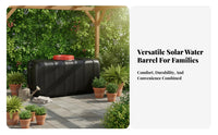 Solar Water Heater Barrel Thickened Wall Black Plastic Water Barrel Rainwater Collection Barrel Resistant Built-in Spigot