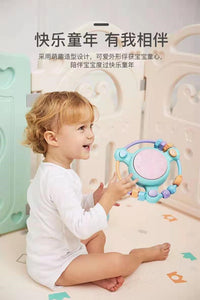婴儿手拍鼓玩具宝宝音乐拍拍鼓早教益智幼儿童0一1岁6个月以上3六 【充电版】摇铃手拍鼓·粉色+早教双语手机