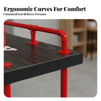 Counter Height Table with Stools High-Leg Design Narrow Counter Table with Stools factory-inspired appearance bar Set for homeowners, Kitchen, Living Room, Office