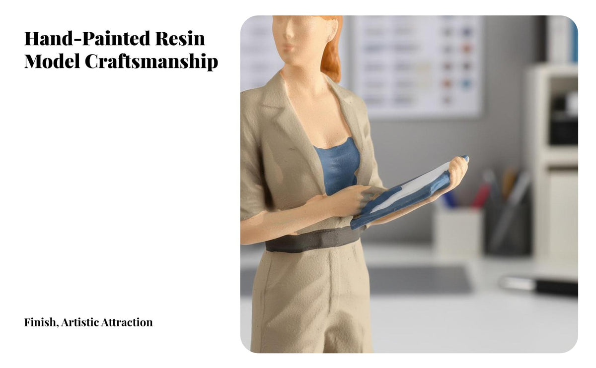 1:64 Scale Business Man Figure Realistic Simulation 1:64 Scale Business Female Figurine Resin Office Worker Model High Intricacy