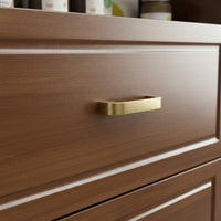 Simple Modern Design Wood Storage Cabinet with Glass Doors Multi-Functional Dining Room Sideboard with Hutch