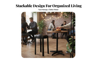 Space-Saving Design Stackable Padded Stool Minimalist Aesthetic Backless Chair Multi-Purpose Indoor Seating Sturdy Construction for Event Hosts, Business Owners, Dining Room, Small Apartment, Restaurant, Kitchen