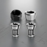 4 Pieces M17 Collet Nut Set Slotted Design 6x16.5 Collet Set Easy to Install Tool Accessory for Metalworking