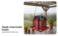 Hanging Avian Feeder Easy to Fill and Clean Metal Outdoor Avian Feeder Garden Accessory Large Capacity for Yard, Patio