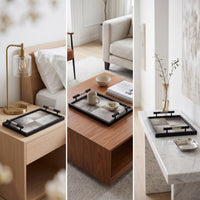 Tray with Handles Low-Profile Decorative Tray with Handles Tidy Tableware for Coffee Table, Living Room