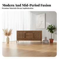 Dining Room Buffet Versatile Wood Sideboard Sturdy Build Mid-Period Modern Credenza for Interior Design Enthusiasts, Families, Hallway, Home Office