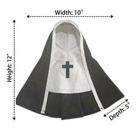 Nun Costume for Dogs and Cats, Novelty Pet Hooded Cloak with Cross Design, English Cloth Pet Cosplay and Photo Prop Outfit for All Genders