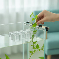 6 Pieces Aquarium Planter Clear Aquarium Plant Clip Hydroponic Support Clip with Screws Transparent for Aquarists, Aquariums