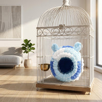Thickened Flannel Canary Nest for Winter, Round Hand-Woven Canary Nest with Screw Mount, Warm Sleeping Bed for Parrots, Parakeets, Small Birds
